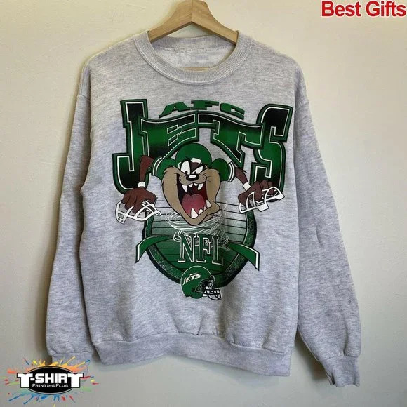 Retro New York Jets Looney Tunes Sweatshirt - Picture 1 of 4